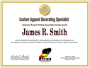Custom Apparel Decorating Specialist Certificate
